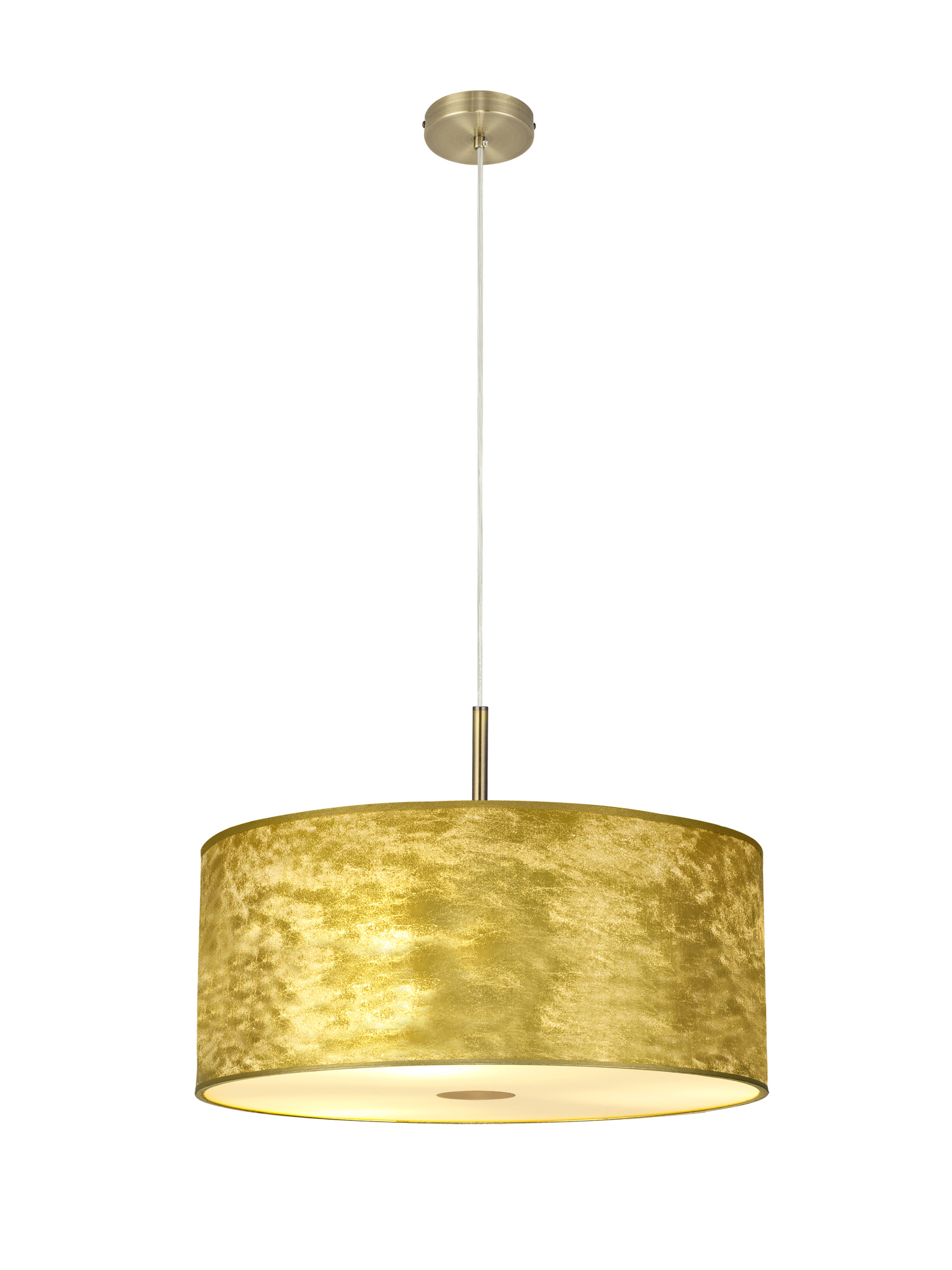 Baymont 60cm 5 Light Pendant Antique Brass; Gold Leaf; Frosted Diffuser DK0853  Deco Baymont AB GL